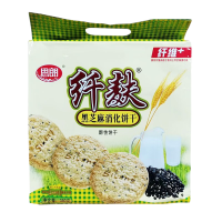 思朗纤麸黑芝麻消化饼干380g袋粗粮饼干办公休闲零食膳食纤维饼干代餐粗粮饼干