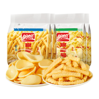 盼盼家庭号薯片虾条100g*2袋超大包整箱休闲食品小吃大礼包虾片童年小零食