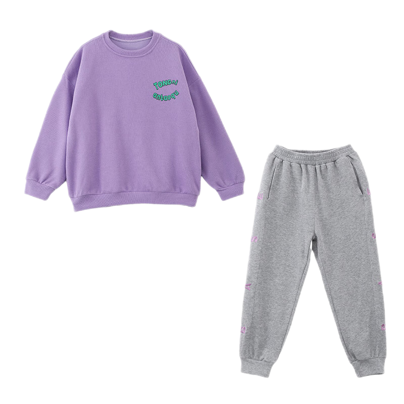 儿童装卫衣套装春秋2022新款洋气宽松休闲裤女童6-15岁外穿两件套莎丞