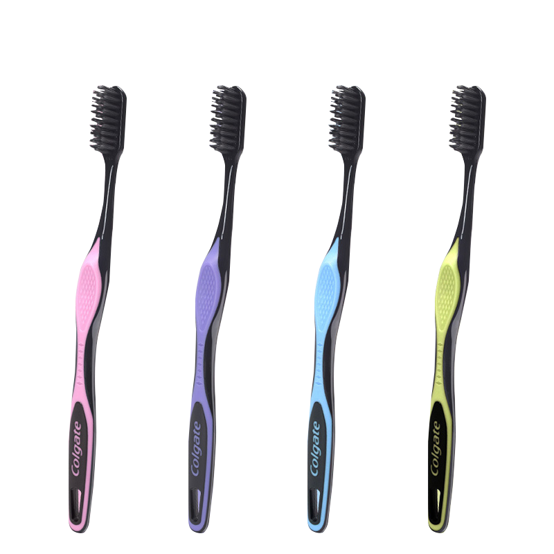 高露洁超洁纤柔牙刷含炭刷毛软毛深入清洁牙齿缝隙家庭装成人正品单支装(颜色随机)