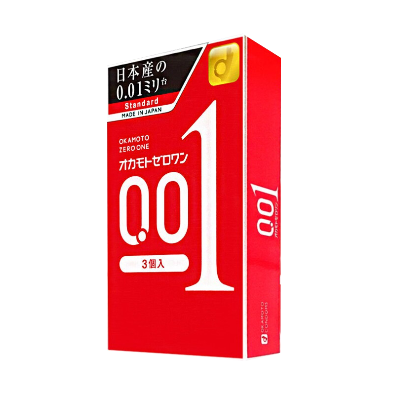 OKAMOTO 冈本 0.01超薄避孕套超薄款001 日本进口M号 3个/盒 1盒装