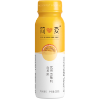 简爱 水果裸酸奶百香果味230g*12瓶 低温水果酸奶