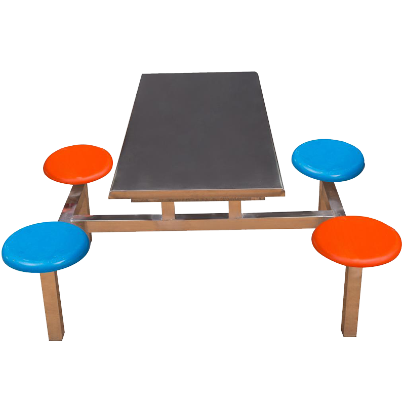 涡润+四人不锈钢餐桌凳GR866