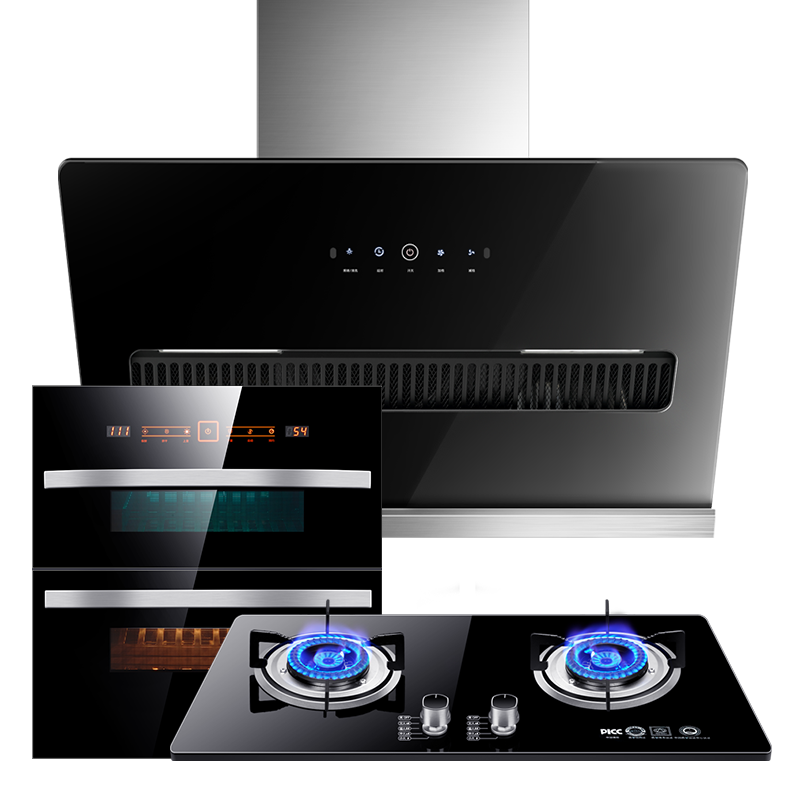 新飞抽油烟机燃气灶消毒柜套装厨电烟灶消三件套风尚+rj08+a11套装家用的抽烟机烟灶套装 液化气 上门安装