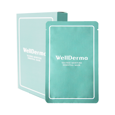 韩国WellDerma梦蜗茶树精华面膜韩国进口补水保湿控油茶露锁水平衡水油10片舒缓