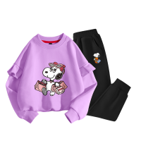 史努比(SNOOPY)童装儿童套头卫衣套装女中大童休闲运动套装TZTYW6B339