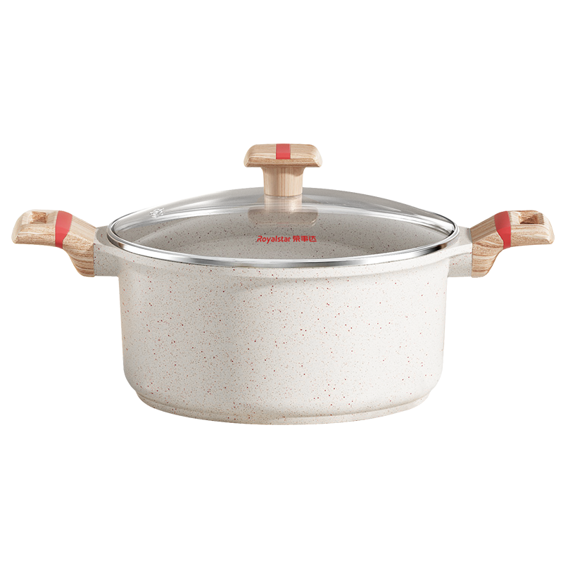 荣事达(Royalstar)麦饭石20cm汤锅不粘锅煲汤一冲即净家用炖煮锅不易发黄电磁炉燃气灶通用RA14220502