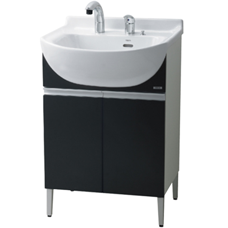 TOTO浴室柜60cm台盆柜套装LDSW601K 家用卫生间陶瓷一体盆抽拉龙头多功能大肚盆落地式套装