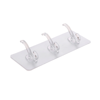 厨房挂钩强力粘胶免打孔一排门背式挂衣钩透明粘钩无痕强力粘钩子