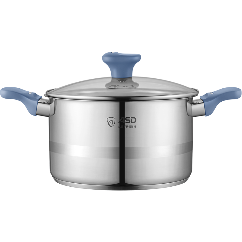 爱仕达ASD 汤锅24cm抗菌不锈钢煮锅炖锅煲汤宝宝辅食锅奶锅煮面锅 明火燃气电磁炉通用TS24B7WG