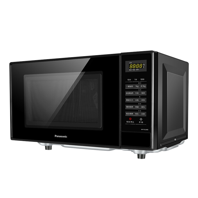 松下(Panasonic)NN-GF33KB 23升 微电脑操控家用微波炉 平板加热微烤一体 多款菜式自动烹调