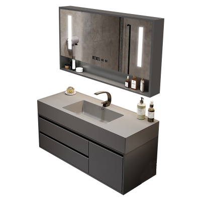 欧帝奴(oudinu)智能浴室柜洗脸盆柜卫生间智能镜柜岩石一体台盆柜组合