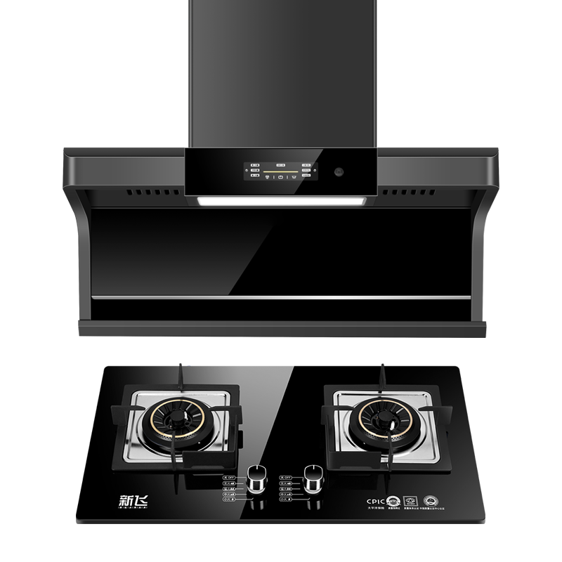 新飞 烟灶套装7字型自动清洗家用顶侧双吸油烟机灶具套餐厨电套装燃气灶两件套 神风(小智款)+RJ06 天然气自行安装