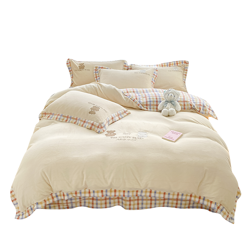 卡洛儿杜香双面牛奶绒四件套加厚保暖珊瑚绒法兰绒冬季床单被套床笠款三件套