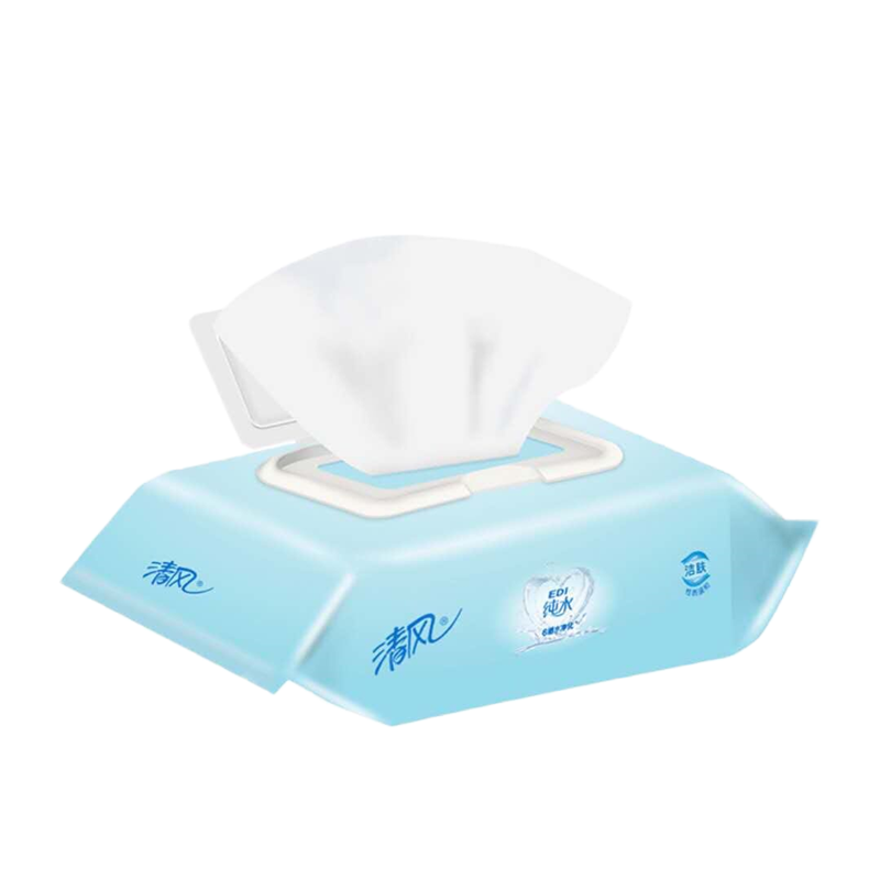 [2件起售]清风湿巾EDI纯水婴儿湿纸巾盖装便携家用卫生湿巾 80片/包