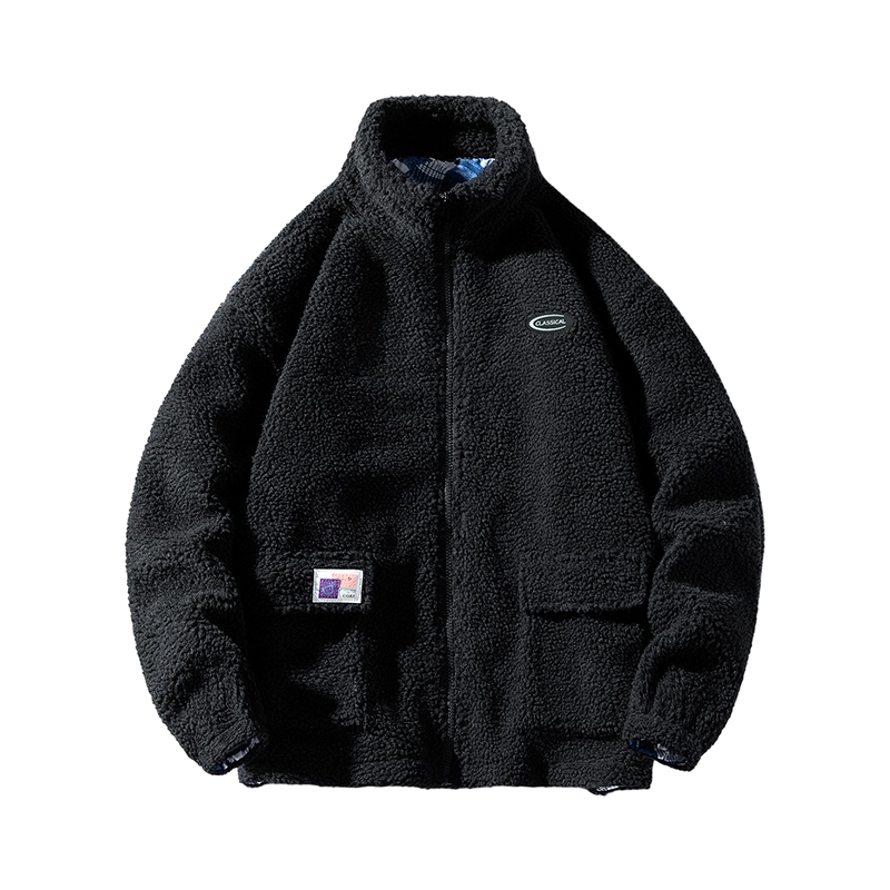 冬季休闲摇粒绒棉衣男士青年潮牌立领工装冬装颗粒绒外套潮流ins BLDYGR01