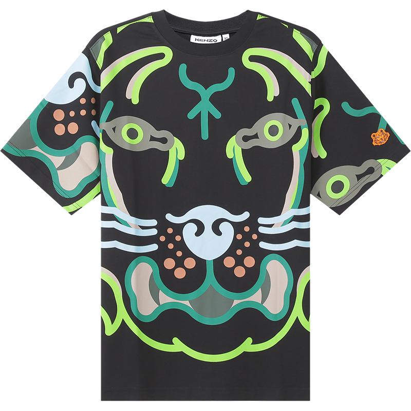 高田贤三 KENZO 男士棉质宽松版K-Tiger圆领短袖T恤FC5 5TS257 4SB