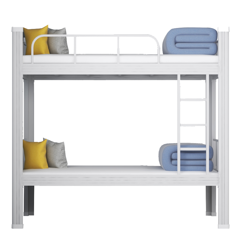 铭威盾铁床上下床钢木床宿舍床白色高1800长2000宽1000