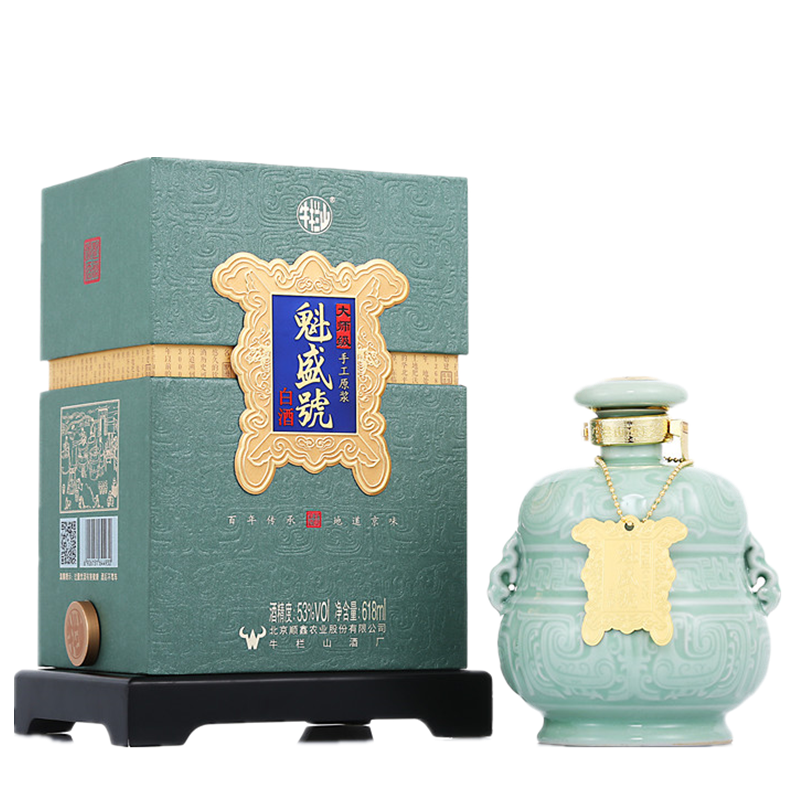 牛栏山二锅头魁盛號手工原浆清香型53度白酒618ml*4瓶装酒水