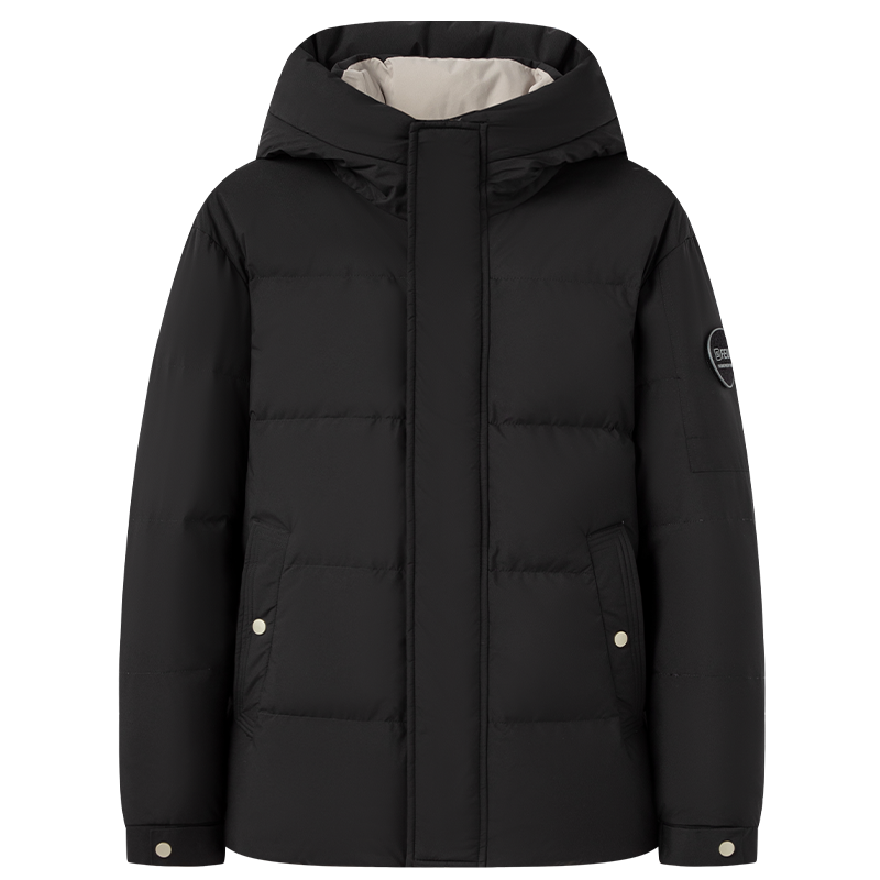 年轻活力防风御寒连帽加厚羽绒服