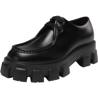 普拉达 PRADA 男士Monolith系列亮面皮革系带皮鞋厚底鞋2EE355 B4L