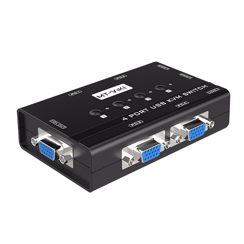 迈拓维矩MT-460KL 手动kvm切换器四进一出4口笔记本电脑监控主机共享vga显示器usb键盘鼠标打印机4进1出配线