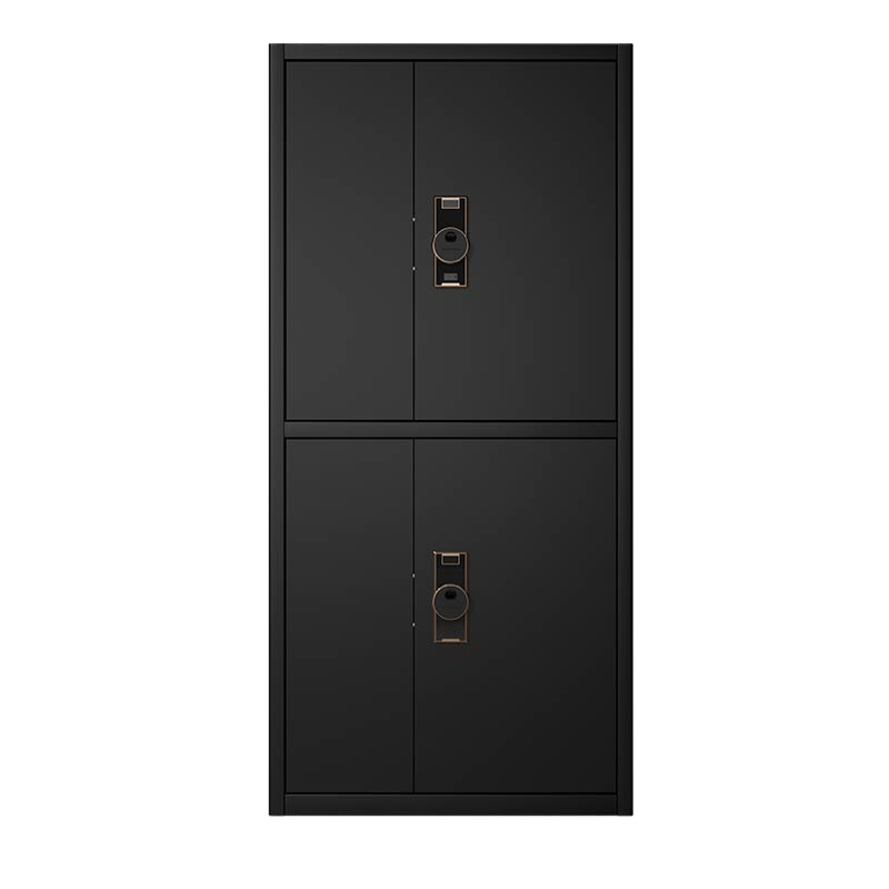 易企采 钢制加厚电子保密柜指纹密码文件柜办公财务资料柜带轮保险箱矮柜白色款