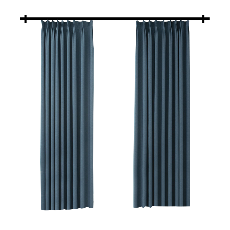 幸福派 轻奢遮光窗帘北欧简约现代挂钩竖麻纹肌理窗帘打孔窗帘飘窗客厅帘子遮阳布拼色儿童房窗帘轻奢卧室挂钩纯色窗帘