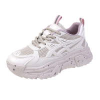 拉夏贝尔老爹鞋女ins潮夏季2022新款透气厚底平底时尚网面运动鞋