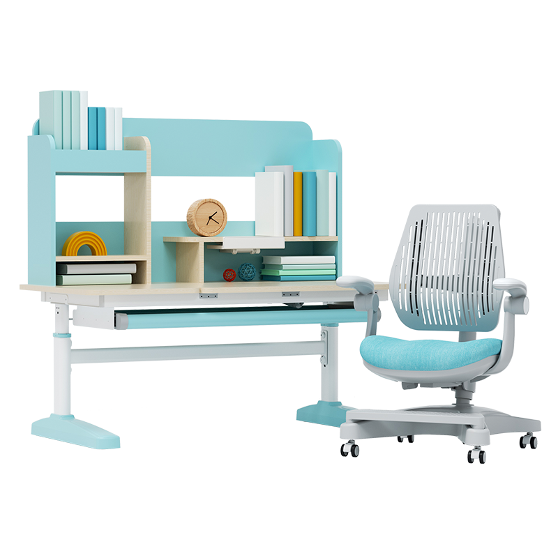 智学库儿童书桌学习桌家用可升降实木写字桌套装初中小学生课桌椅
