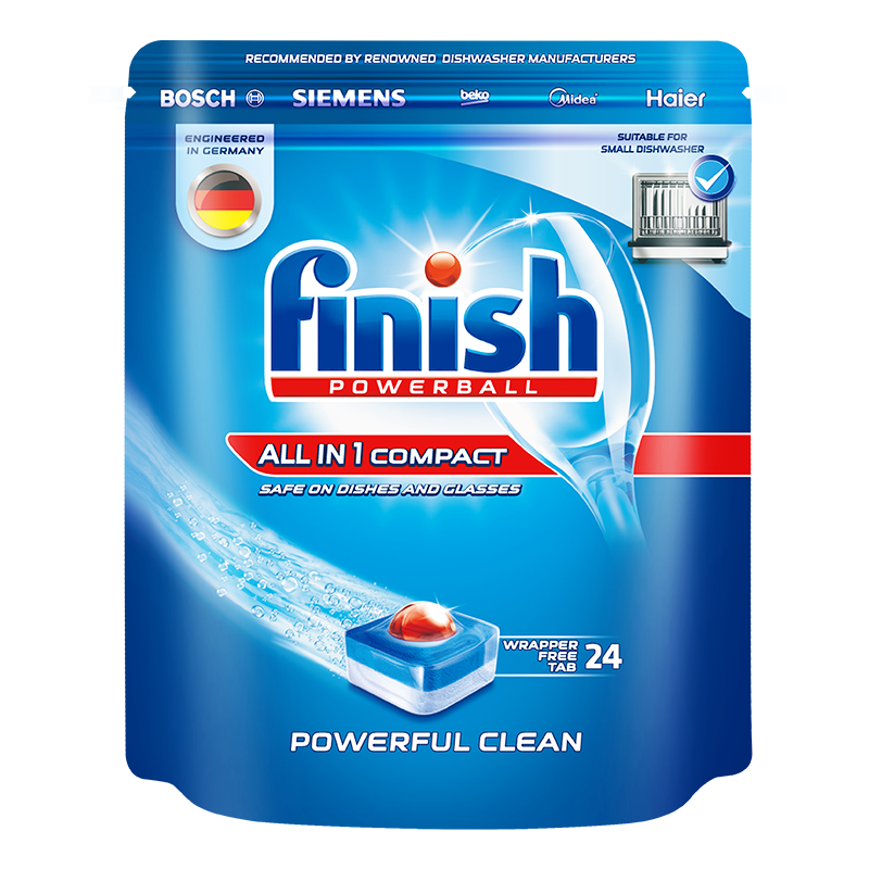 finish亮碟洗碗机专用洗涤剂多效洗碗块144块洗涤块含洗碗盐洗碗粉抑菌99.9%*多效合一方太西门子美的