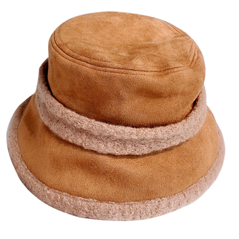 秋冬新款条纹渔夫帽子女韩版文艺简约日系休闲百搭水桶帽潮显脸小