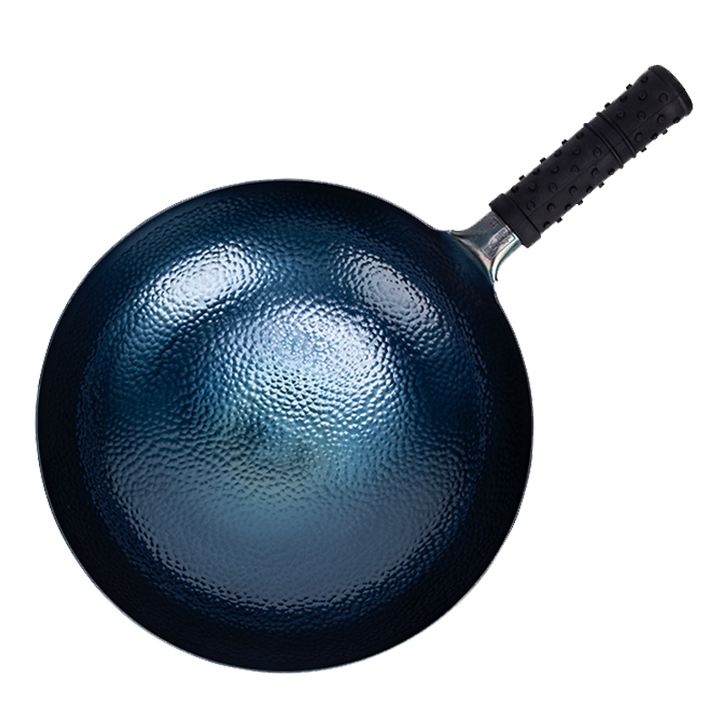 苏宁宜品章丘鱼鳞铁锅炒锅手工锻打无涂层不易粘锅传统老式家用炒菜锅燃气煤气灶适用32cm圆底炒锅章丘铁锅+赠杉木锅盖