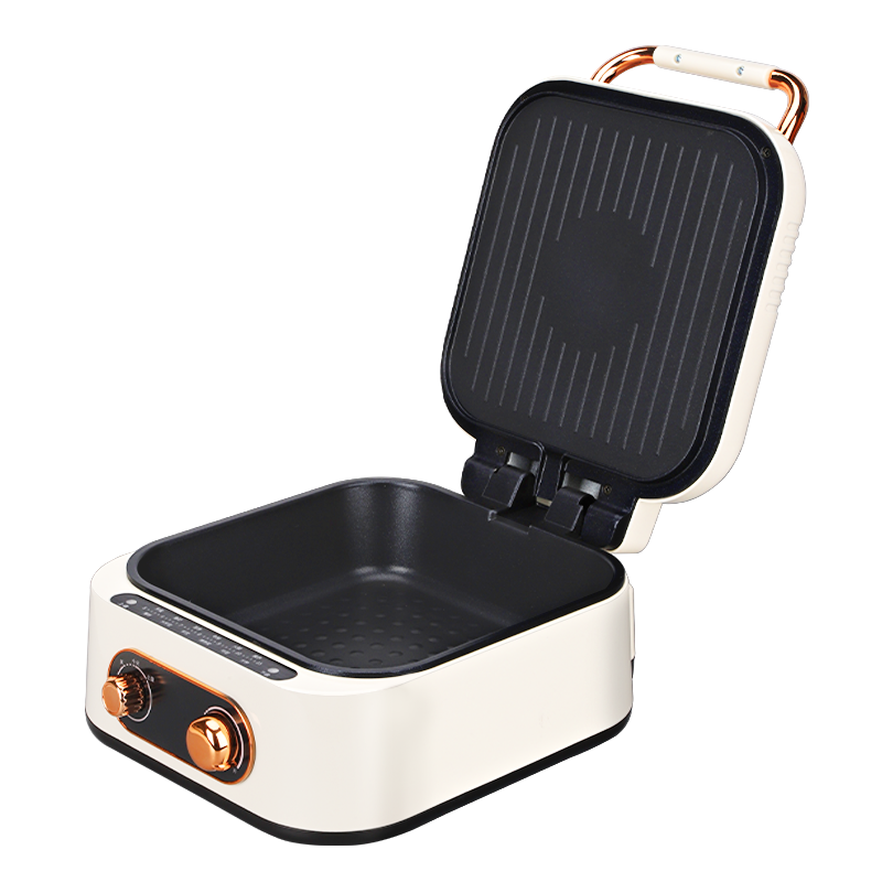 益多电饼铛加大加深家用7CM双面加热多功能自动烤饼薄饼机烙饼机蒸煮涮煎烤锅可拆卸可调温HX-6041B