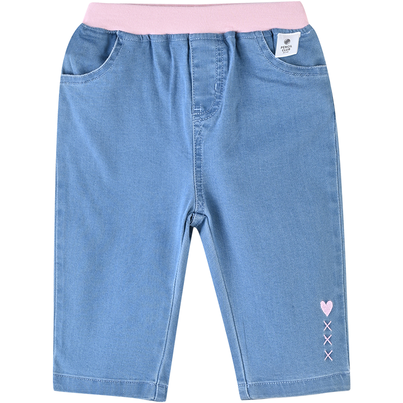 铅笔俱乐部童装秋装新款女小童牛仔裤子儿童中裤宝宝七分短裤