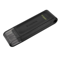 金士顿(Kingston)DT70 U盘 128GB 高速USB3.2 Gen1 Type-C 手机优盘 黑色