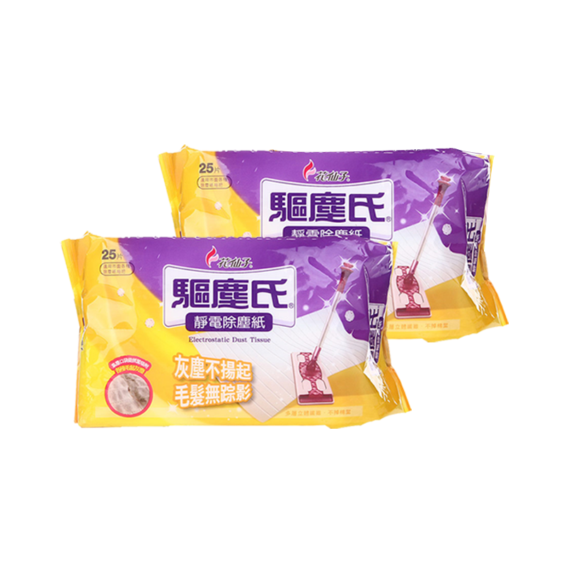 花仙子 静电除尘纸25张入一次性拖把用纸吸尘纸干巾拖地纸地板拖布2包装