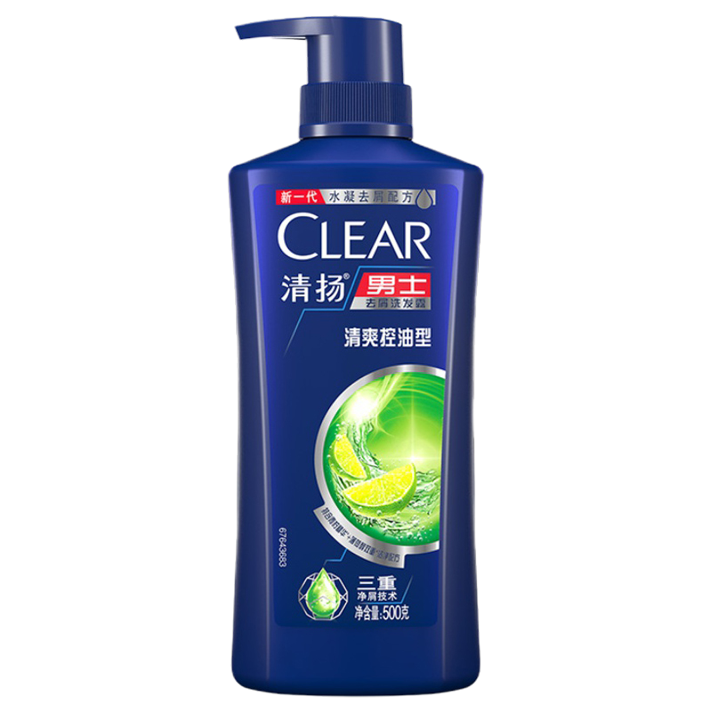 清扬(CLEAR) 清爽控油型 男士去屑洗发露 500g 联合利华出品