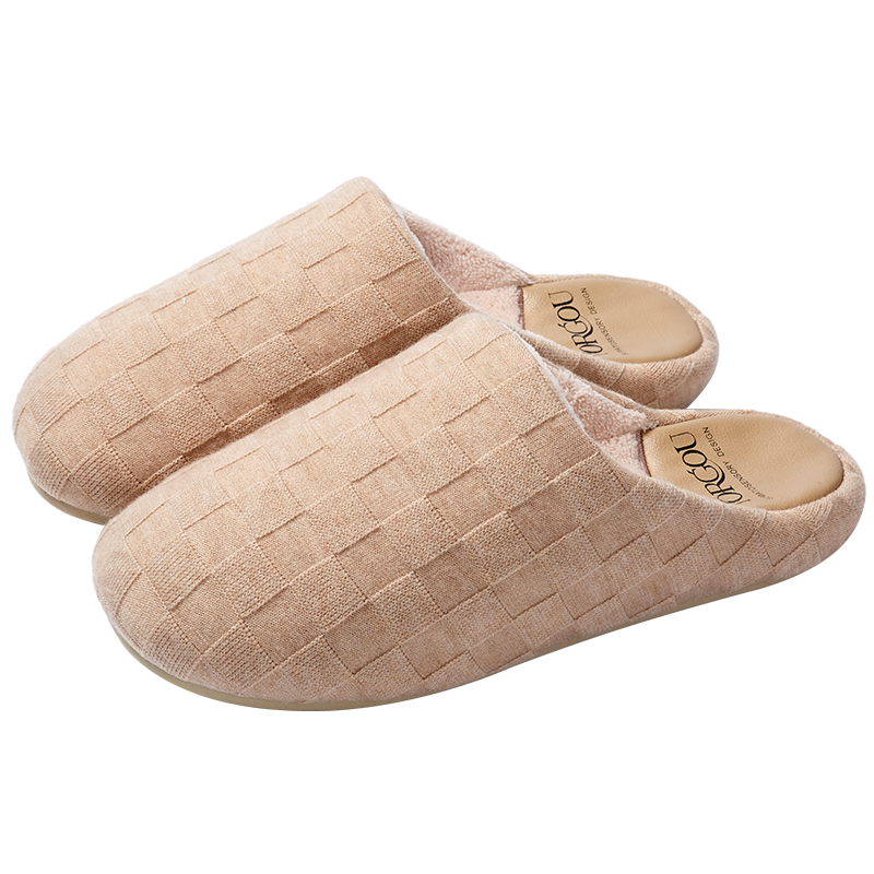 遠港棋盘格棉拖鞋女秋冬季居家用室内保暖加绒厚底防滑地板冬天男