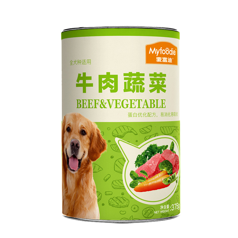 麦富迪狗罐头狗零食慕斯罐头拌饭湿粮牛肉鸡肉蔬菜罐头 牛肉蔬菜味375g*12罐
