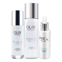 OLAY玉兰油美白精华水乳液3件套装 淡斑抗糖小白瓶烟酰胺革糖素提亮保湿护肤品