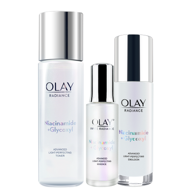 OLAY玉兰油抗糖美白水乳小白瓶精华保湿爽肤水乳液护肤品套装