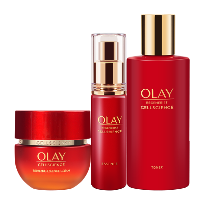 OLAY玉兰油超红瓶面霜精华乳套组超红水150ml+面霜50g+精华30ml