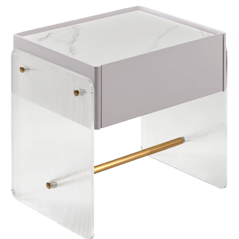 芝華仕(CHEERS)智能床头柜意式极简主卧智能感应灯网红悬浮岩板收纳柜G038