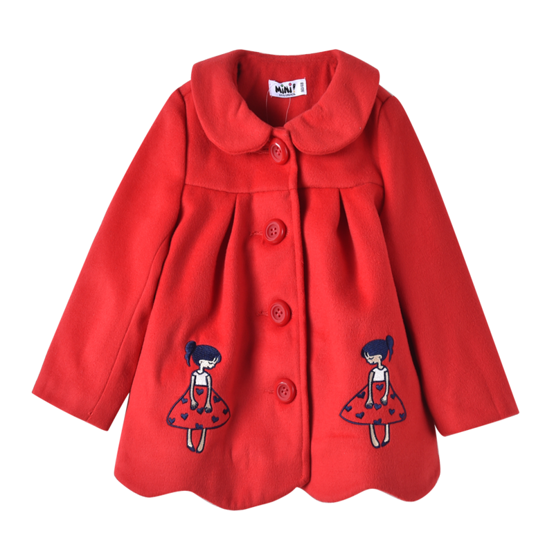 [2折价:49元]铅笔俱乐部童装秋装款女童外套小女孩娃娃领上衣儿童休闲大衣