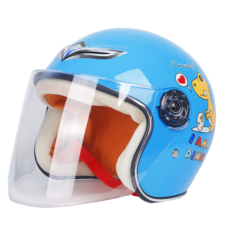 淘尔杰TAOERJ[红色狮子-适合4-14岁]儿童冬季电动车头盔宝宝卡通头盔男女可爱轻便式个性保暖头盔四季通用