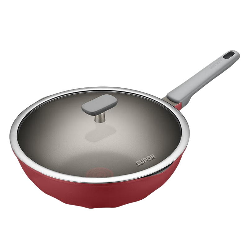 苏泊尔(SUPOR) 火红点钛磨力不粘炒锅 ·晶铸系列少油烟家用烹饪不易粘炒菜锅电磁炉燃气灶通用 30cmNC30WA3