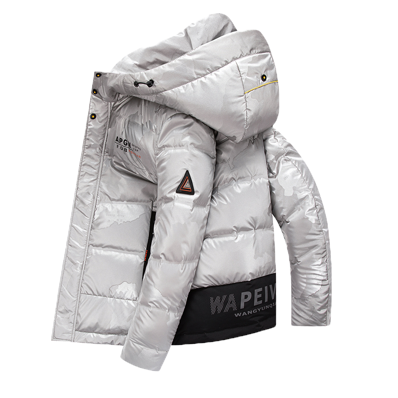 莱诗伯特时尚潮流羽绒服男连帽秋冬白鸭绒男式青年羽绒服206