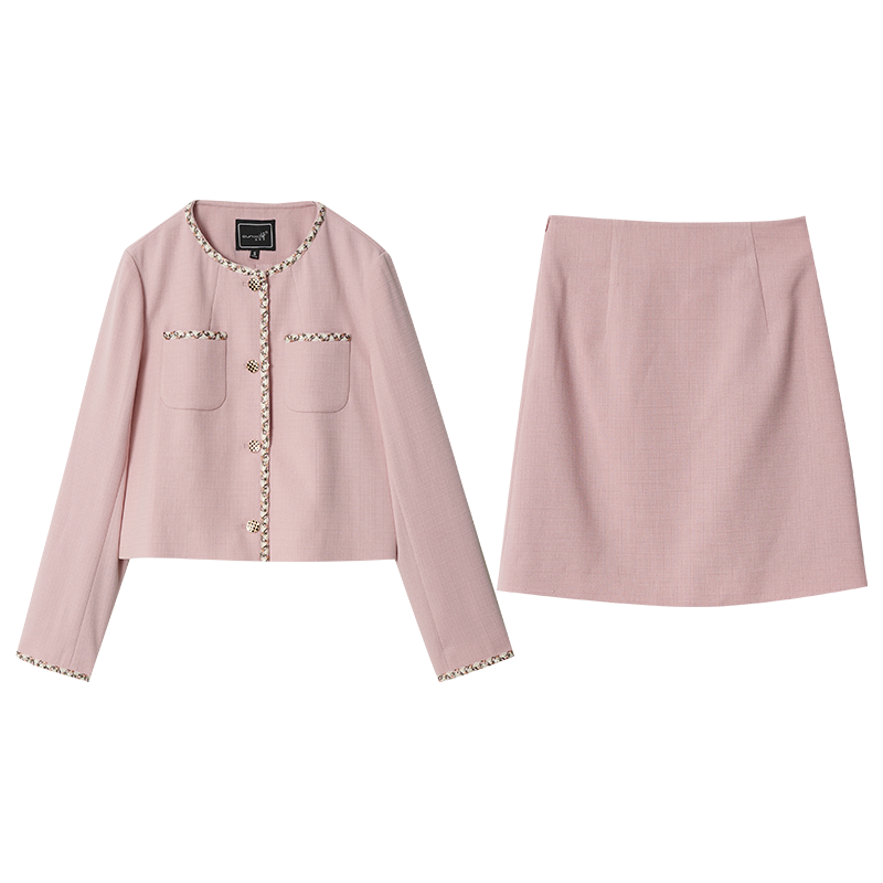 OUNIXUE欧昵雪 | [小香风气质外套+半身裙套装]时尚淑女两件套套裙女