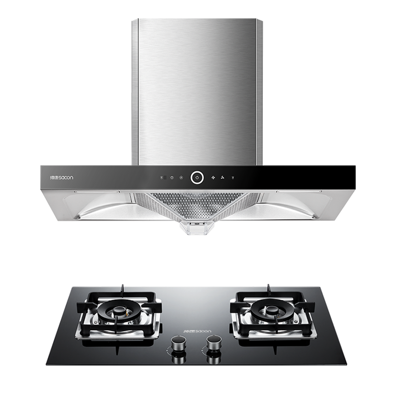 帅康(sacon)烟灶套餐欧式厨电套装烟灶两件套吸油烟机燃气灶煤气灶顶吸抽油烟机灶具套餐天然气T8011+LB850B1